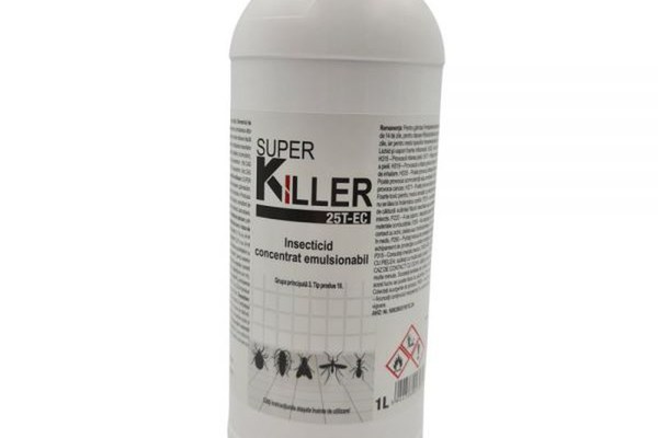 Super Killer 25T EC insecticid concentrat 1L pentru combaterea muștelor țânțarilor gândacilor de bucatarie capuselor furnicilor