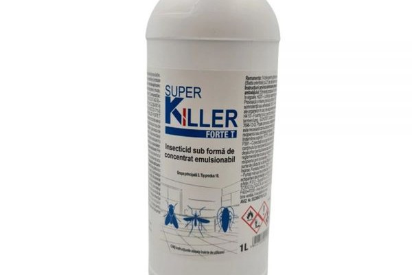 Super Killer Forte T 1L insecticid concetrat pentru combaterea mustelor tantarilor si gandacilor de bucatarie