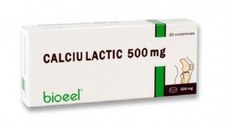 Calciu Lactic 500mg 20 cp Bioeel