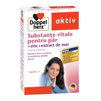 Doppelherz Aktiv Substante Vitale pentru Par + Zinc + Extract de Mei 30 Capsule - 1