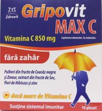 Gripovit Max C fara zahar 10 plicuri Zdrovit - 1