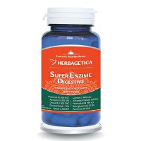 Herbagetica Super Enzime Digestive, 30 capsule - 1