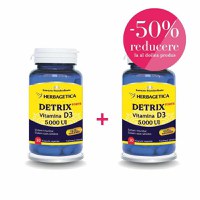Herbagetica Vitamina D3 Naturala 5000UI 30 capsule+ 50%reducere la al doilea produs - 1