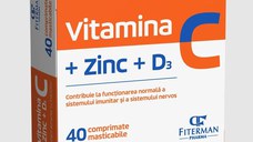 Vitamina C + Zinc + D3 40 comprimate masticabile Fiterman