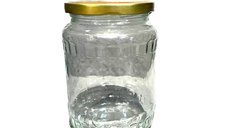 Borcan transparent de 720 ml cu capac gold D82