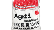 Ingrasamant Granulat NPK 15-15-15 cu 15% SO2, Sac de 25 kg