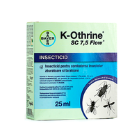 K-Othrine SC 7,5 Flow 25 ml insecticid contact/ ingestie, Bayer (muste, tantari, gandaci de bucatarie, plosnite, furnici, purici, cariul alimentelor, gandacul fainii, gandacul de tutun) - 1