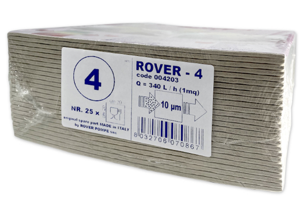 Set 25 placi filtrante Rover 4 20x20, dimensiune standard, filtrare vin grosiera (vin tulbure)