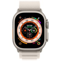 Apple Watch Ultra, GPS, Cellular, 49mm, Titanium Case, Starlight Alpine Loop, Medium - 1