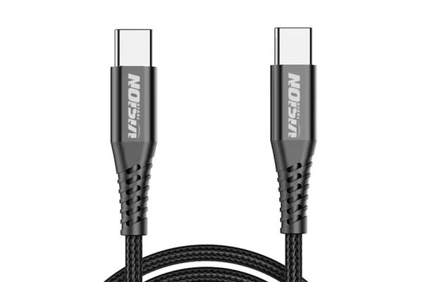 Cablu Vision Touch, USB Type-C la USB Type-C, 60W, 2m, Negru