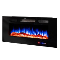 Semineu electric de perete/incorporabil Adeli multicolor, Art Flame, 130 de combinatii ale culorii flacarilor, Termostat, Cristale si busteni - 1