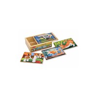 Set 4 puzzle lemn in cutie Animale de companie - 1