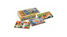 Set 4 puzzle lemn in cutie Animale de companie