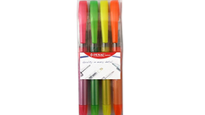 Textmarker Cu Cerneala Penac Liqliner, Varf 1-4 Mm, 4culori/set - (o, G, V, R)