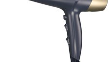 Uscator de par Remington Sapphire Luxe D5805, 2200 W, 3 trepte caldura, 2 viteze, Champagne/Bleumarin