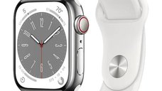 Apple Watch Series 8 2022, GPS + Cellular, Stainless Steel 45mm N/A Silver Foarte bun