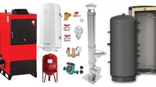 Centrala pe combustibil solid Fiama D2-25, 29 kW, cu Ventilator si Automatizare, Pachet Complet cu Puffer 800 litri si Accesorii