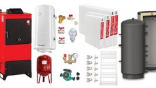 Centrala pe combustibil solid Fiama D2-25, 29 kW, cu Ventilator si Automatizare, Pachet Complet cu Puffer 800L, Radiatoare Otel si Boiler Termoelectric