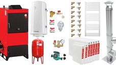 Centrala pe combustibil solid Fiama D2-60, 70 kW, cu Ventilator, Automatizare si Accesorii Complete