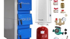 Centrala pe combustibil solid Fornello Joker 42 kW cu Boiler si Accesorii de Montaj