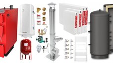 Centrala pe combustibil solid Fornello Praktik 30 kW cu Puffer de 1000 litri si accesorii complete