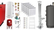 Centrala pe combustibil solid Fornello Praktik 30 kW - Pachet complet cu Puffer 1000 litri, Cos Inox si Calorifere Aluminiu