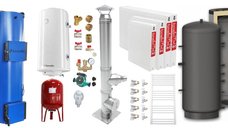 Centrala pe combustibil solid Fornello Turbo 25 kW cu Puffer de 800 litri si accesorii complete