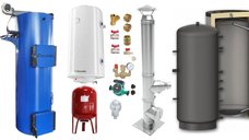 Centrala pe combustibil solid Fornello Turbo 25 kW cu Puffer de 800 litri si accesorii complete