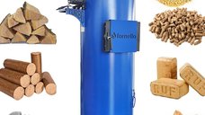 Centrala pe combustibil solid Fornello Turbo 25 kW cu ventilator si sistem automatizat