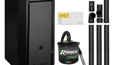 Centrala pe peleti Fornello EVA B Black 30 KW - Pachet complet cu Wi-Fi si accesorii