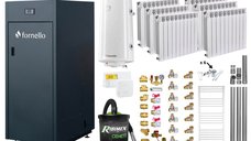 Centrala pe peleti Fornello King Plus 25 KW - Pachet complet cu calorifere, boiler si accesorii