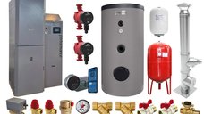 Centrala pe peleti Fornello Slimpel Automatic 40 kw - Pachet Premium cu Boiler si Termostat Inteligent