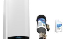 Centrala termica Ariston Genus One+ 24 EU, 24 kW, in condensare, cu kit de evacuare si filtru antimagnetita Salus MD22A