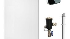 Centrala termica in condensatie Ariston Cares S 24 kW, kit evacuare inclus si Salus IT500 wifi termostat ambient cu control prin internet si Filtru Antimagnetita