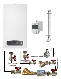 Centrala termica pe gaz in condensare Ariston CARES S 24 kW, clasa A, LCD, model nou, termostat ambient si pachet instalare - 1