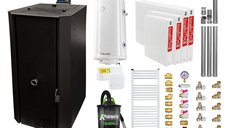 Centrala termica pe peleti Fornello Rossi B Black 25 kW cu accesorii complete