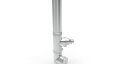 Cos de fum inox, Fornello dublu perete inox-inox, izolatie din vata bazaltica 40 mm, inaltime 5 metri, diametru interior 120 mm, pentru centrale pe lemn, carbune si peleti, complet pentru montaj