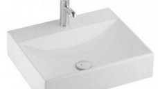 Lavoar pe blat Kolo Quattro, 60 cm, alb, din portelan