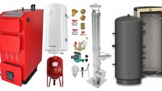 Pachet Cazan (centrala) pe combustibil solid, (lemn, carbune), Fornello Praktik 30 kW, Puffer 1000 litri, Cos Inox, Boiler, Vas Expansiune, Pompa, Fitinguri Montaj