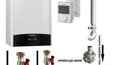 Pachet centrala Ariston Genus One+ 30 EU, 30 kW, termostat wireless si kit de instalare