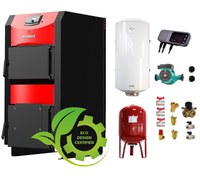 Pachet Centrala pe combustibil solid ​Sunsystem Burnit NWB PRIME 30 kW, boiler termoelectric, vas expansiune, pompa circulare, controller pompa, fitinguri montaj - 1