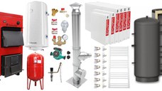 Pachet Centrala pe combustibil solid Fornello Eco Energy WB 50 kW, Puffer 1000 litri, Cos Inox, Radiatoare Otel, Boiler Termoelectric, Vas Expansune, Pompa si Fitinguri Montaj