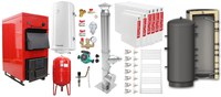 Pachet Centrala pe combustibil solid Fornello Eco Energy WB 50 kW, Puffer 1000 litri, Cos Inox, Radiatoare Otel, Boiler Termoelectric, Vas Expansune, Pompa si Fitinguri Montaj - 1