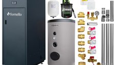 Pachet centrala pe peleti Fornello King Plus 25 kW cu boiler de 160 l, termostat wireless si accesorii