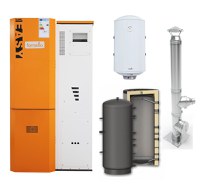 Pachet Centrala pe peleti Fornello Slimpel Easy 25 kw, arzator inox, pompa de circulatie, tiraj fortat 80 mm, pompa electronica Grundfos, sistem curatare mecanica, A+, Puffer P 500l, Cos inox 6 ml 120 mm, Boiler Termoelectric Fornello 100l - 1