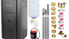 Pachet Centrala peleti Fornello Primo Pellet Black 25 kw, complet echipata pentru incalzire, pompa, vas expansiune, automatizare, kit evacuare 3.5 ml, Boiler Termoelectric Fornello 100 l, Termostat Salus 091FLRFV2, Aspirator si kit montaj