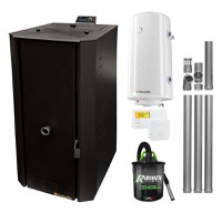 Pachet Centrala termica pe peleti Fornello Rossi B Black 25 kw, pompa de circulatie, vas expansiune, tiraj fortat, Ecodesign, A+, Boiler Termoelectric Fornello 100 l, Termostat Salus 091FLRFV2, Aspirator si Kit evacuare 3.5 ml - 1