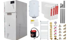 Pachet Centrala Termica pe Peleti Fornello Rossi Camino Compact 25 kW cu Accesorii Complete