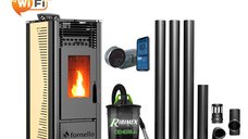 Pachet complet de incalzire cu control Wi-Fi - Semineu pe peleti Fornello SOPHIA 11 kW