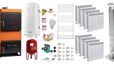 Pachet Complet Incalzire Fiama W 45 kW cu Cos Inox, Calorifere Fornello Alvo si Boiler Termoelectric
